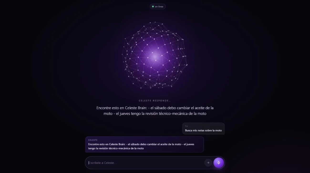 Celeste web client answering from its memory